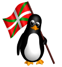 logo : tux qui marche avec un drapeau basque