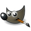 Mascote de Gimp, un renard avec un pinceau dans la bouche.
